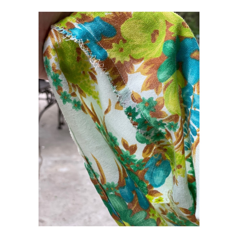 50s 60s Dress Hawaiian Tie Straps Floral - Picture 10 of 11